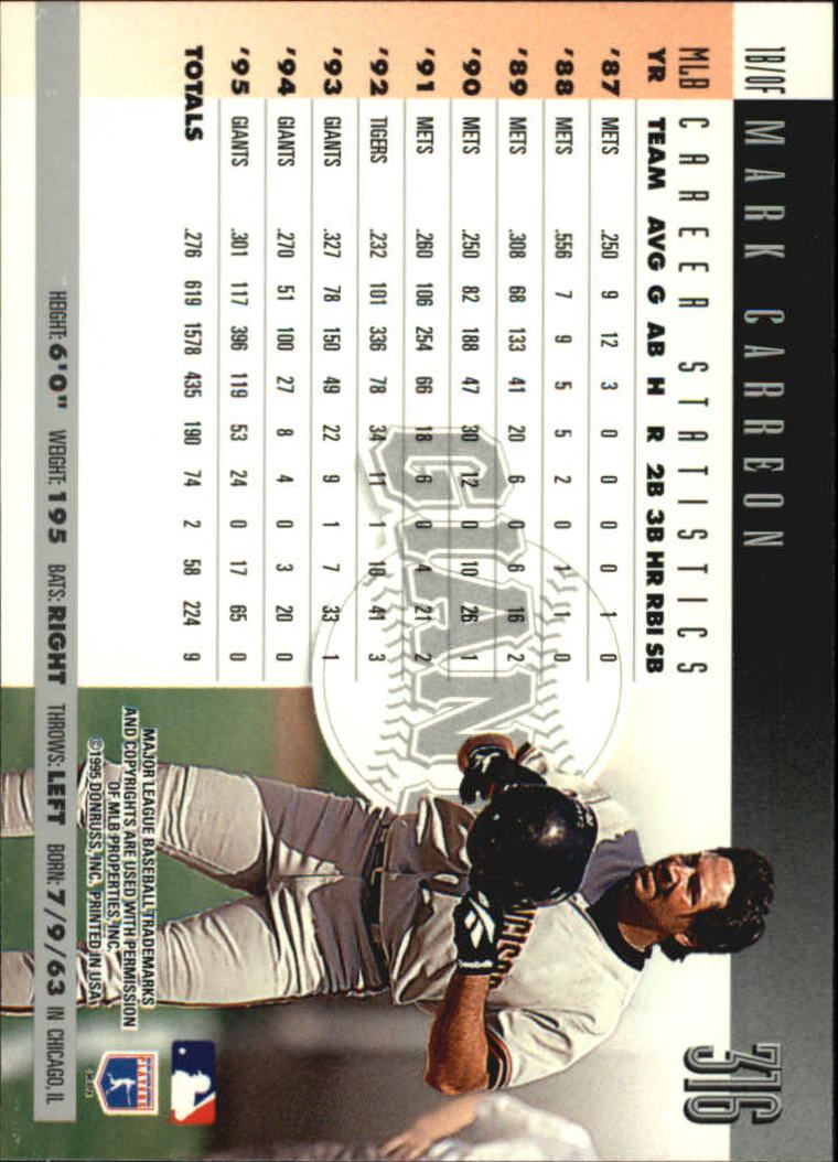 1996 Donruss Baseball Card Pick 302-549 - Picture 31 of 481