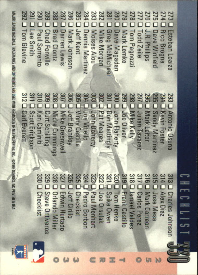 1996 Donruss Baseball "Main Set" Base Cards #251 to #550 - Picture 161 of 315