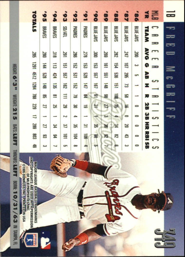 1996 Donruss Baseball Card Pick 302-549 - Picture 91 of 481