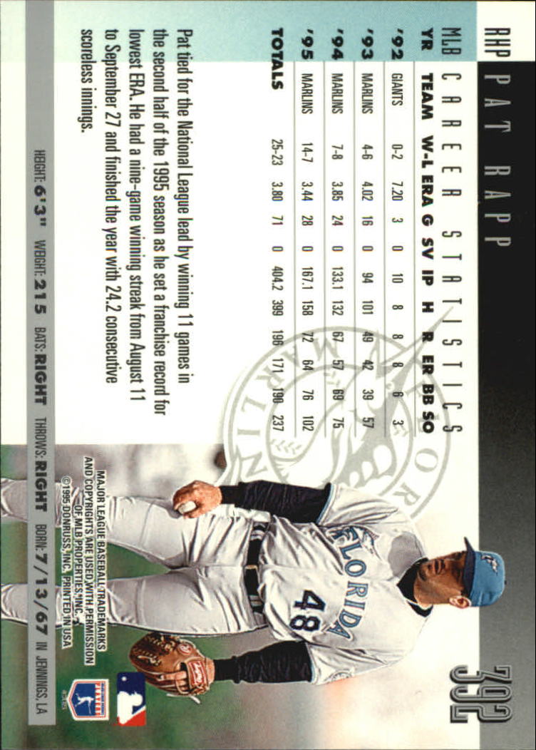 1996 Donruss Baseball Card Pick 302-549 - Picture 177 of 481