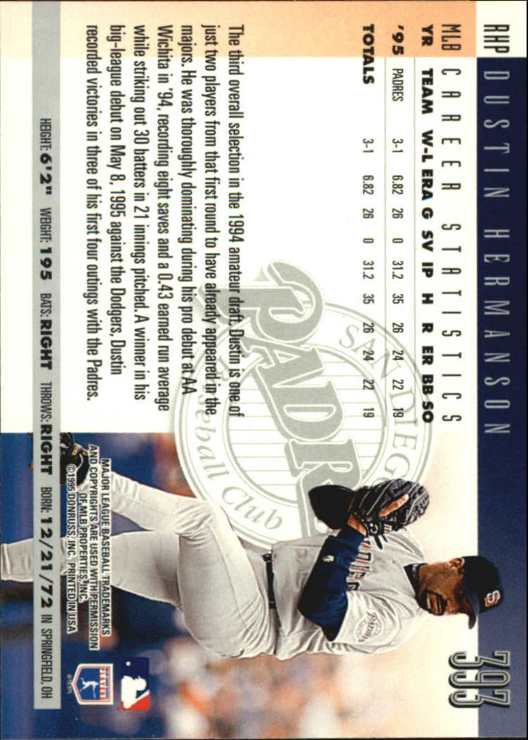 1996 Donruss Baseball Card Pick 302-549 - Picture 179 of 481