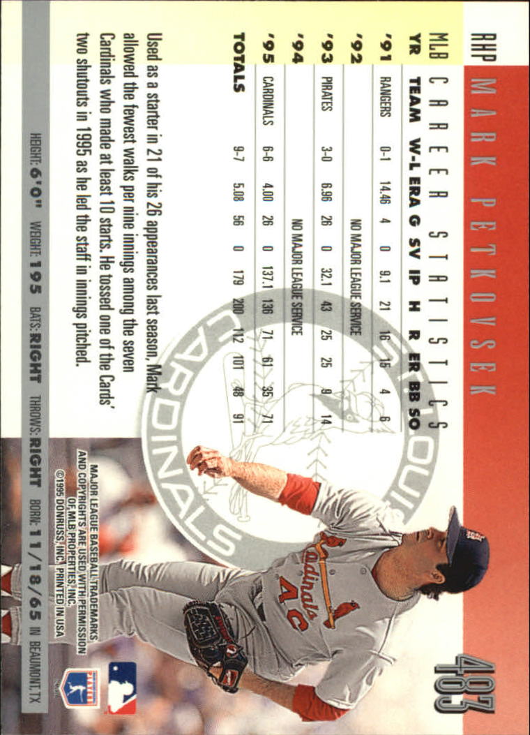 1996 Donruss Baseball Card Pick 302-549 - Picture 355 of 481