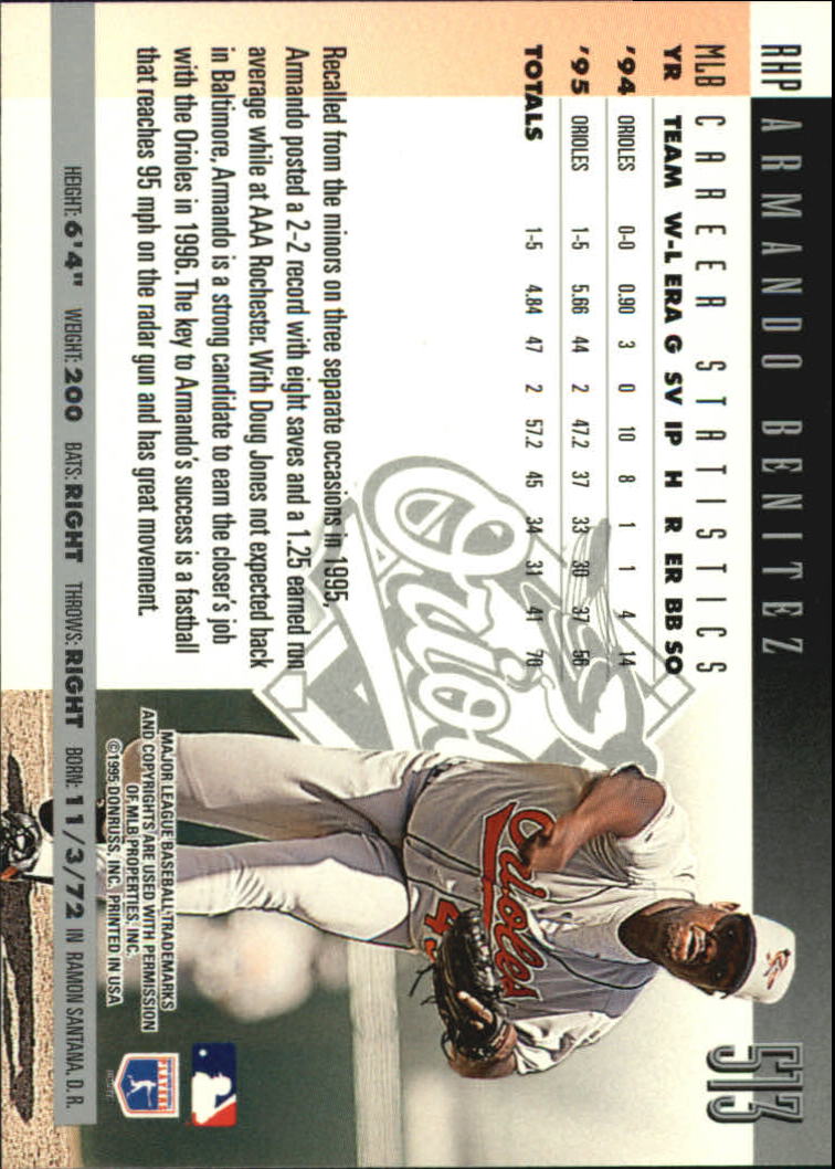 1996 Donruss Baseball Card Pick 302-549 - Picture 413 of 481
