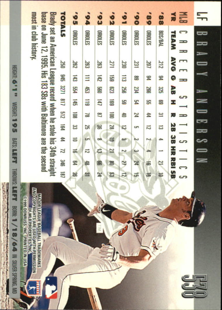 1996 Donruss Baseball Card Pick 302-549 - Picture 459 of 481