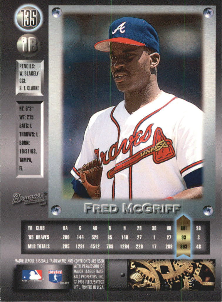 1996 Metal Universe Baseball "Platinum" Parallel Cards - Picture 61 of 95