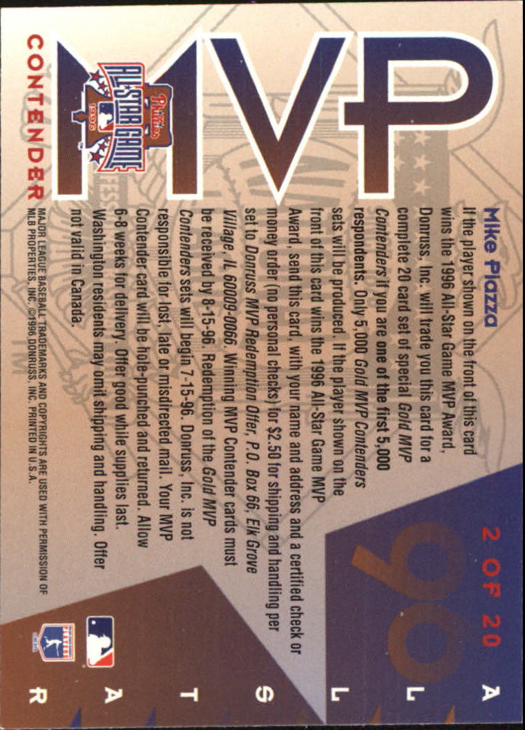 1996 Leaf Baseball "All-Star Game MVP Contenders" Insert Cards - Picture 5 of 37