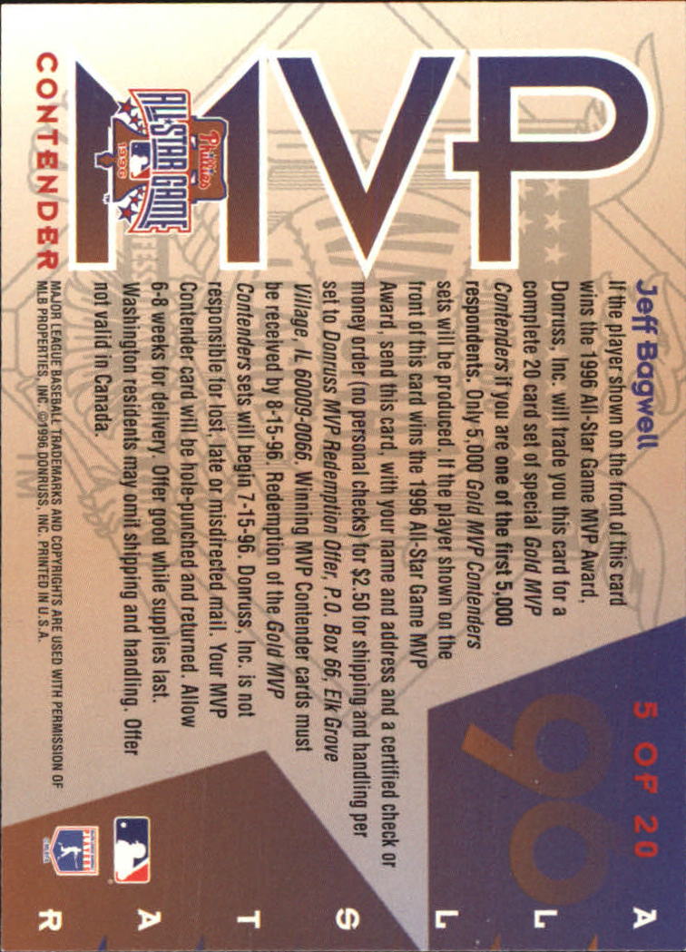 1996 Leaf Baseball "All-Star Game MVP Contenders" Insert Cards - Picture 11 of 37
