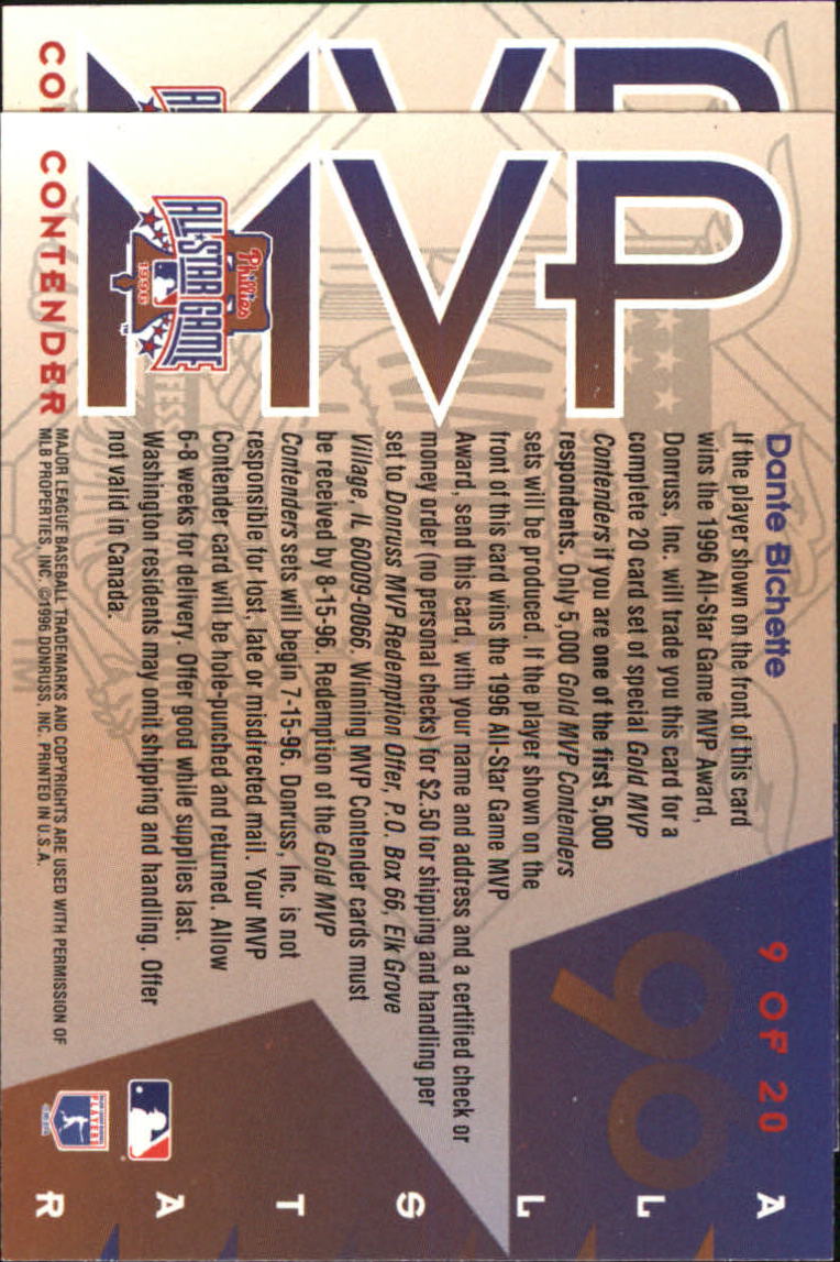 1996 Leaf Baseball "All-Star Game MVP Contenders" Insert Cards - Picture 15 of 37