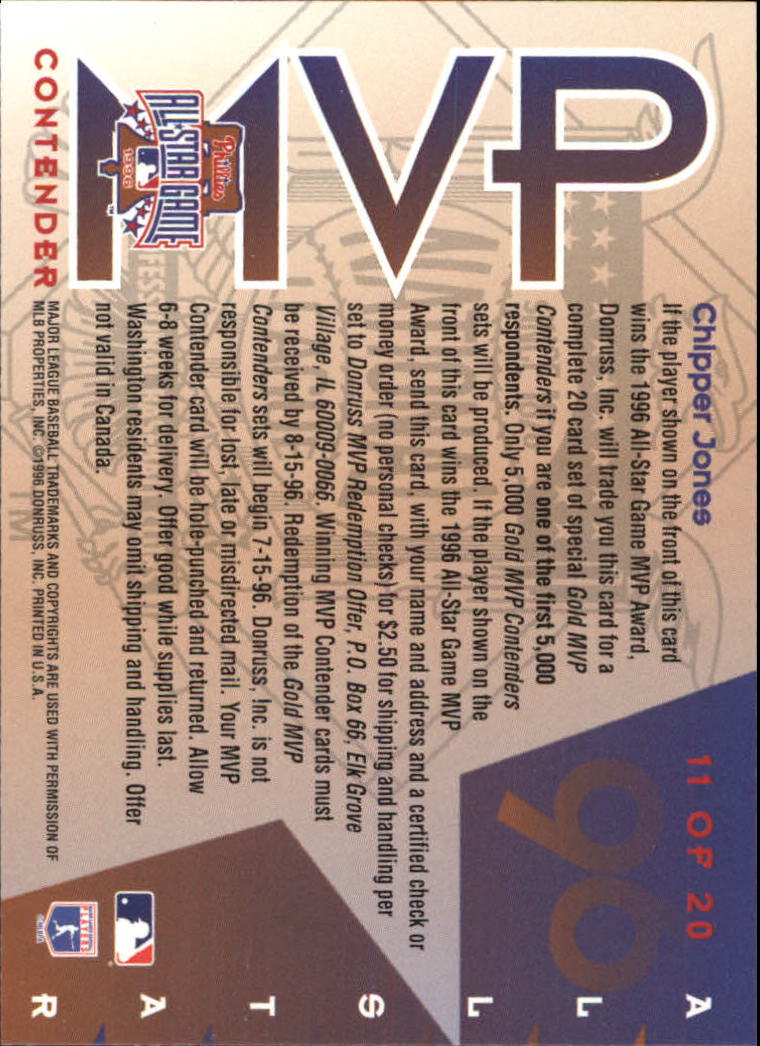 1996 Leaf Baseball "All-Star Game MVP Contenders" Insert Cards - Picture 19 of 37