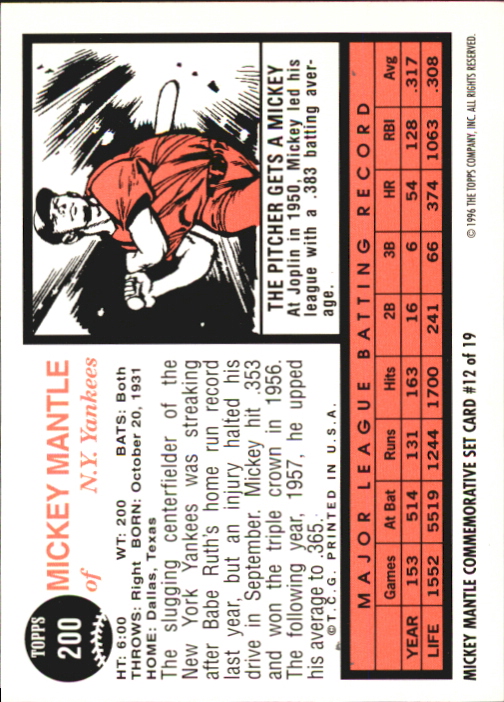B1937- 1996 Topps Baseball Cards 251-440 +Inserts -You Pick- 10+ FREE US SHIP - Picture 385 of 417