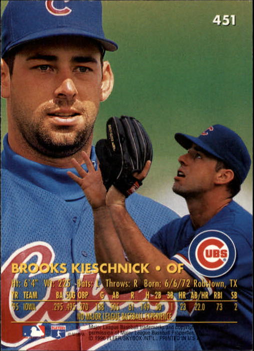 1996 Ultra (Fleer) Baseball "Main Set" Cards #401 to #600 - Picture 101 of 389