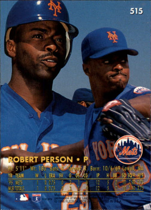 1996 Ultra (Fleer) Baseball "Main Set" Cards #401 to #600 - Picture 227 of 389