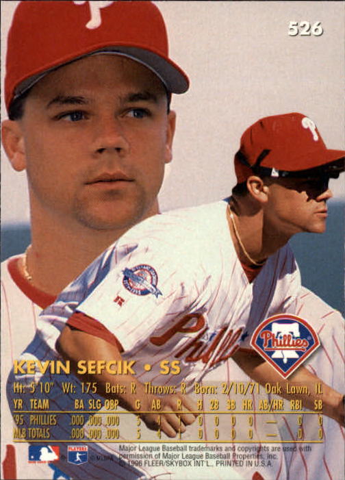 1996 Ultra (Fleer) Baseball "Main Set" Cards #401 to #600 - Picture 249 of 389