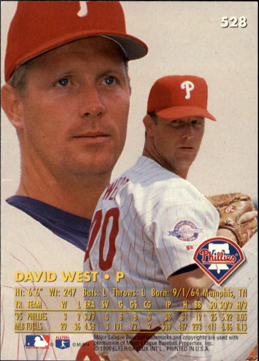 1996 Ultra (Fleer) Baseball "Main Set" Cards #401 to #600 - Picture 253 of 389