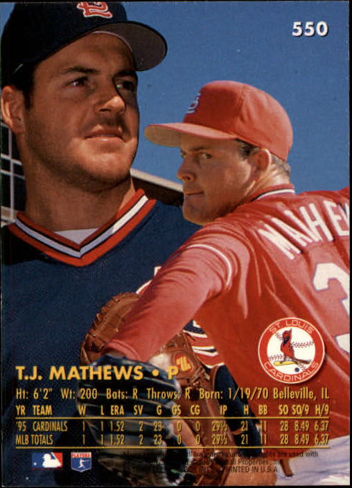 1996 Ultra (Fleer) Baseball "Main Set" Cards #401 to #600 - Picture 291 of 389