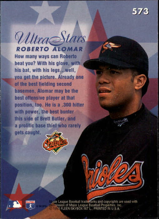 1996 Ultra (Fleer) Baseball "Main Set" Cards #401 to #600 - Picture 335 of 389