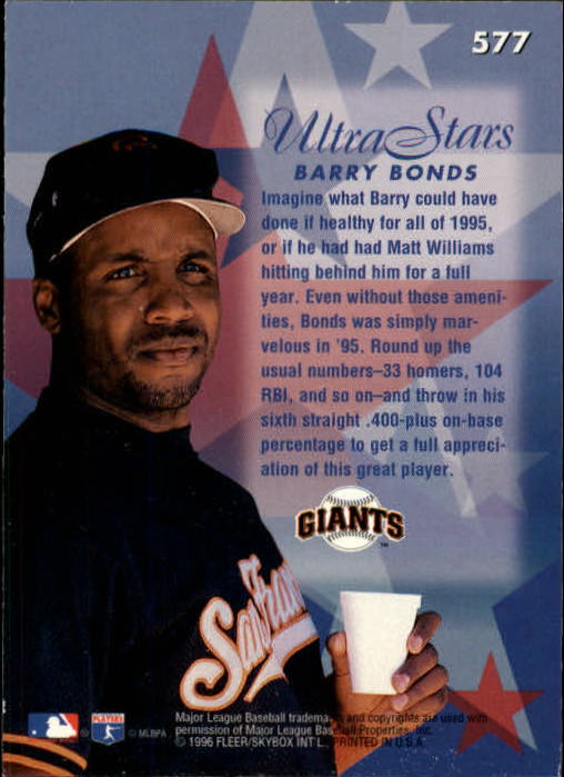 1996 Ultra (Fleer) Baseball "Main Set" Cards #401 to #600 - Picture 343 of 389