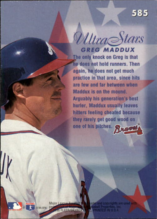 1996 Ultra (Fleer) Baseball "Main Set" Cards #401 to #600 - Picture 359 of 389