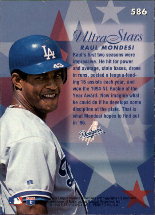 1996 Ultra (Fleer) Baseball "Main Set" Cards #401 to #600 - Picture 361 of 389