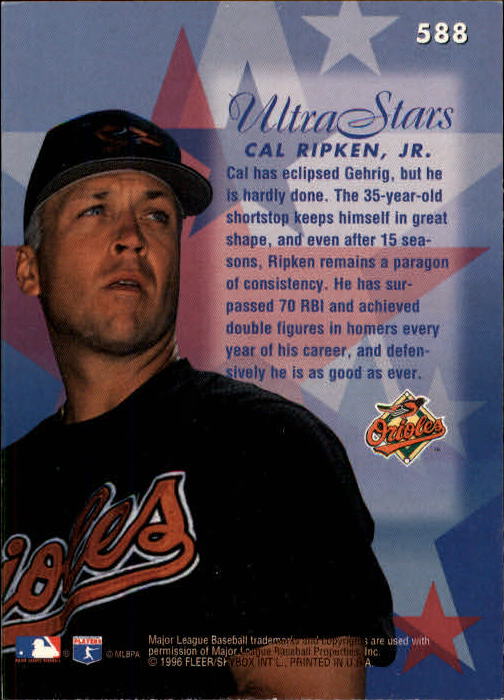 1996 Ultra (Fleer) Baseball "Main Set" Cards #401 to #600 - Picture 365 of 389