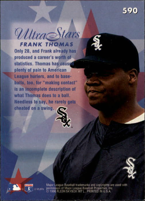 1996 Ultra (Fleer) Baseball "Main Set" Cards #401 to #600 - Picture 369 of 389