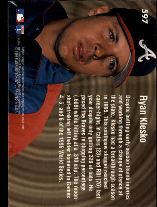 1996 Ultra (Fleer) Baseball "Main Set" Cards #401 to #600 - Picture 383 of 389