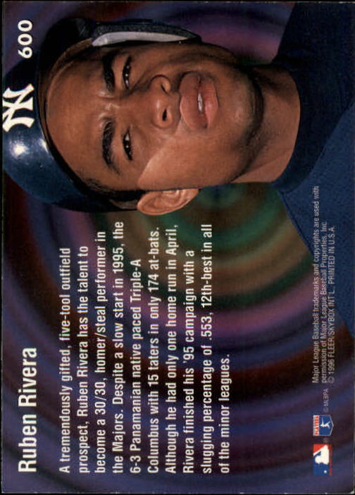 1996 Ultra (Fleer) Baseball "Main Set" Cards #401 to #600 - Picture 389 of 389