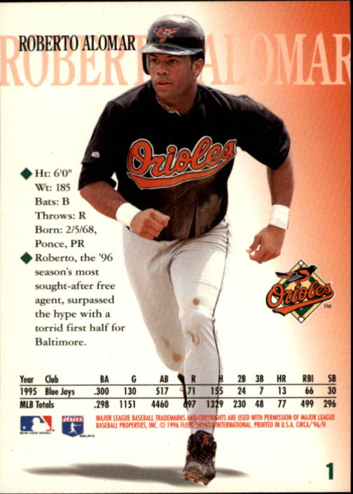 1996 Circa (Fleer/Skybox) Baseball "Main Set" Cards #1 to #200 Rookies and Vets - Picture 3 of 381