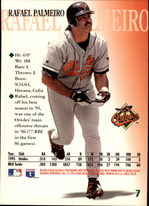 1996 Circa (Fleer/Skybox) Baseball "Main Set" Cards #1 to #200 Rookies and Vets - Picture 15 of 381