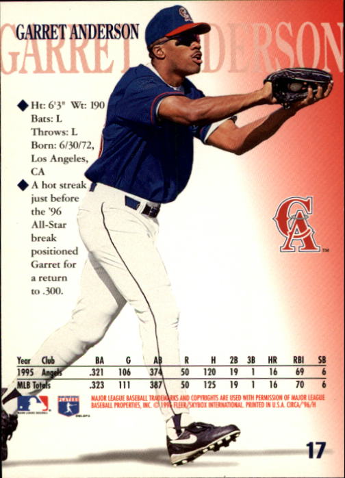 1996 Circa (Fleer/Skybox) Baseball "Main Set" Cards #1 to #200 Rookies and Vets - Picture 31 of 381