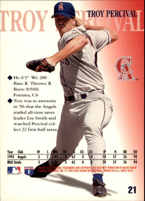 1996 Circa (Fleer/Skybox) Baseball "Main Set" Cards #1 to #200 Rookies and Vets - Picture 39 of 381