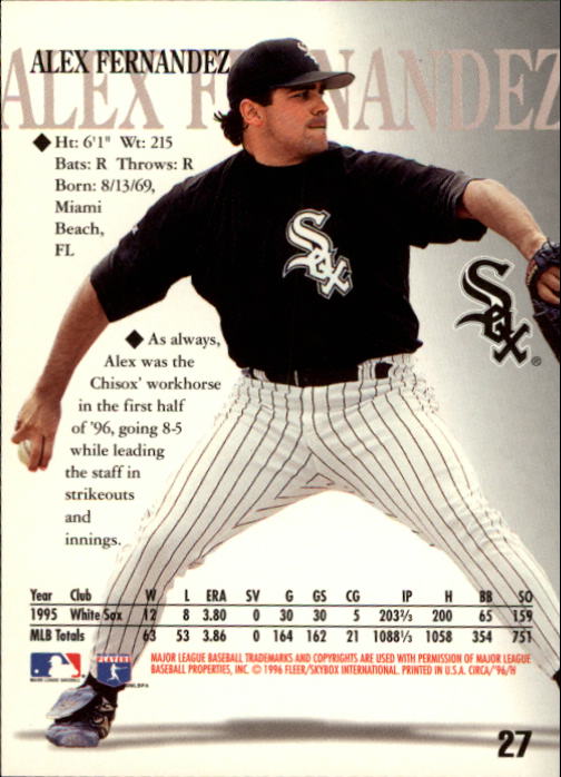 1996 Circa (Fleer/Skybox) Baseball "Main Set" Cards #1 to #200 Rookies and Vets - Picture 51 of 381