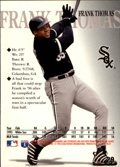 1996 Circa (Fleer/Skybox) Baseball "Main Set" Cards #1 to #200 Rookies and Vets - Picture 55 of 381