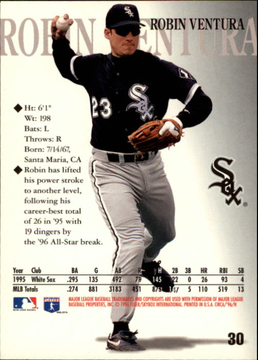 1996 Circa (Fleer/Skybox) Baseball "Main Set" Cards #1 to #200 Rookies and Vets - Picture 57 of 381