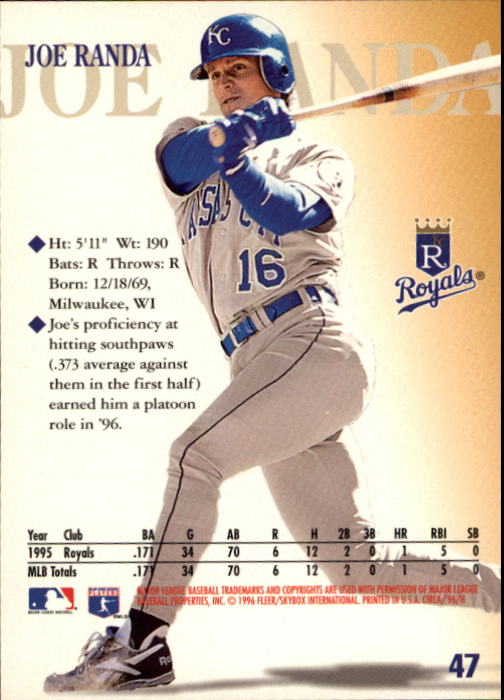 1996 Circa (Fleer/Skybox) Baseball "Main Set" Cards #1 to #200 Rookies and Vets - Picture 91 of 381