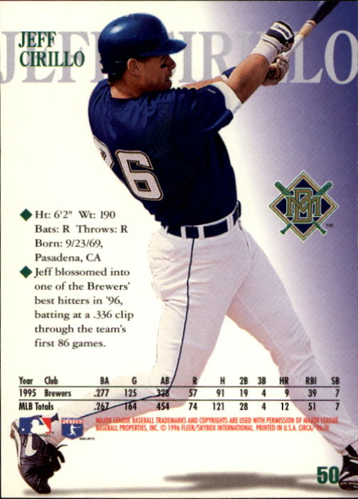 1996 Circa (Fleer/Skybox) Baseball "Main Set" Cards #1 to #200 Rookies and Vets - Picture 97 of 381