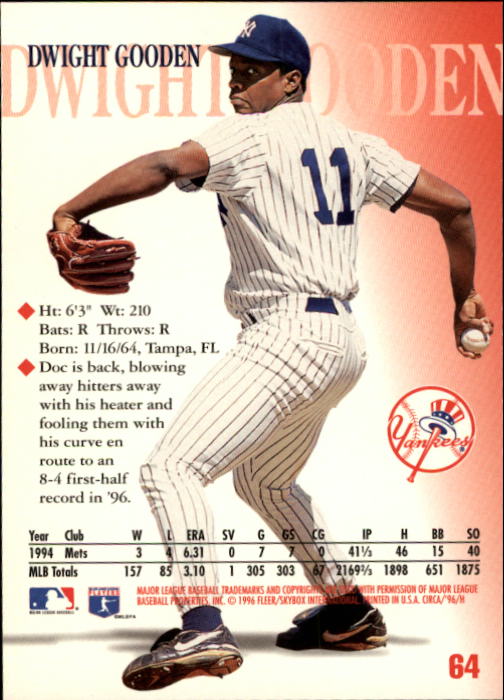 1996 Circa (Fleer/Skybox) Baseball "Main Set" Cards #1 to #200 Rookies and Vets - Picture 125 of 381