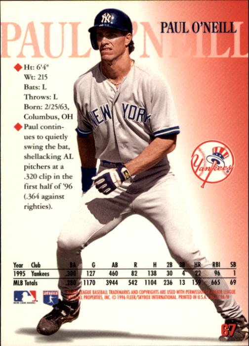 1996 Circa (Fleer/Skybox) Baseball "Main Set" Cards #1 to #200 Rookies and Vets - Picture 129 of 381