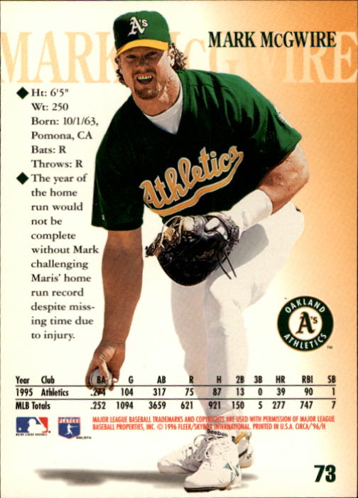 1996 Circa (Fleer/Skybox) Baseball "Main Set" Cards #1 to #200 Rookies and Vets - Picture 141 of 381
