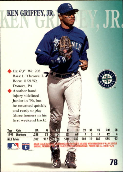 1996 Circa (Fleer/Skybox) Baseball "Main Set" Cards #1 to #200 Rookies and Vets - Picture 149 of 381