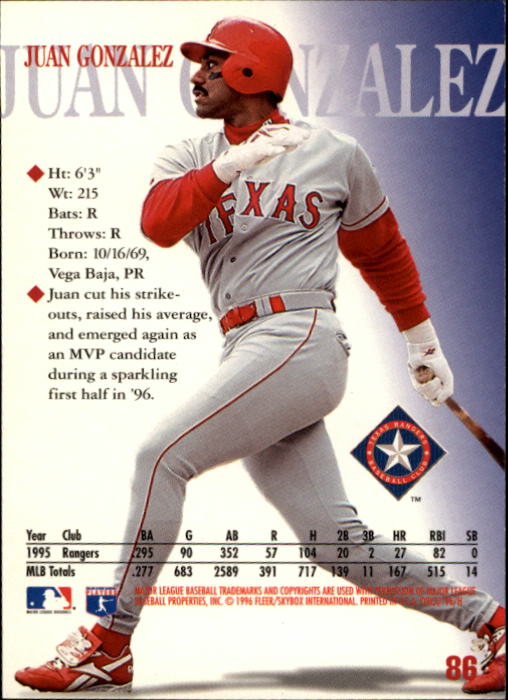 1996 Circa (Fleer/Skybox) Baseball "Main Set" Cards #1 to #200 Rookies and Vets - Picture 165 of 381