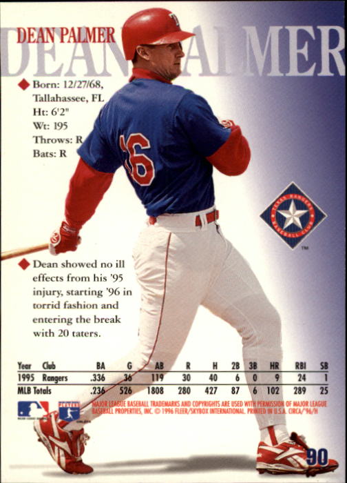 1996 Circa (Fleer/Skybox) Baseball "Main Set" Cards #1 to #200 Rookies and Vets - Picture 173 of 381