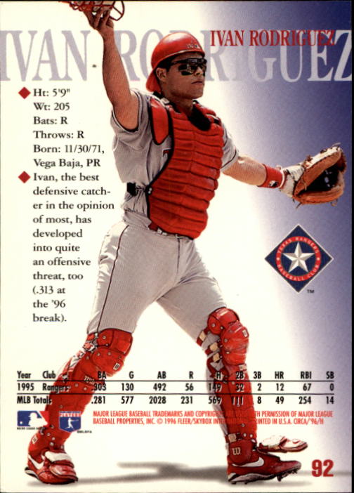 1996 Circa (Fleer/Skybox) Baseball "Main Set" Cards #1 to #200 Rookies and Vets - Picture 177 of 381