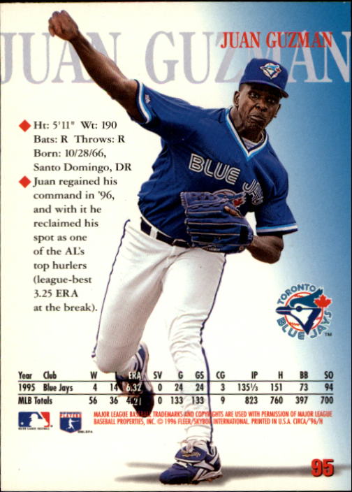 1996 Circa (Fleer/Skybox) Baseball "Main Set" Cards #1 to #200 Rookies and Vets - Picture 183 of 381