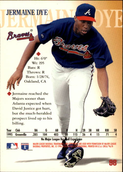 1996 Circa (Fleer/Skybox) Baseball "Main Set" Cards #1 to #200 Rookies and Vets - Picture 189 of 381