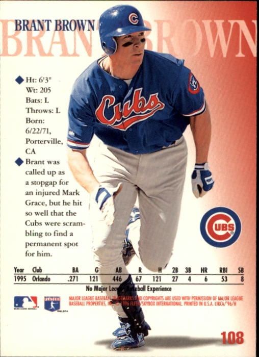 1996 Circa (Fleer/Skybox) Baseball "Main Set" Cards #1 to #200 Rookies and Vets - Picture 209 of 381