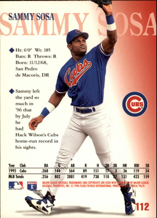 1996 Circa (Fleer/Skybox) Baseball "Main Set" Cards #1 to #200 Rookies and Vets - Picture 215 of 381
