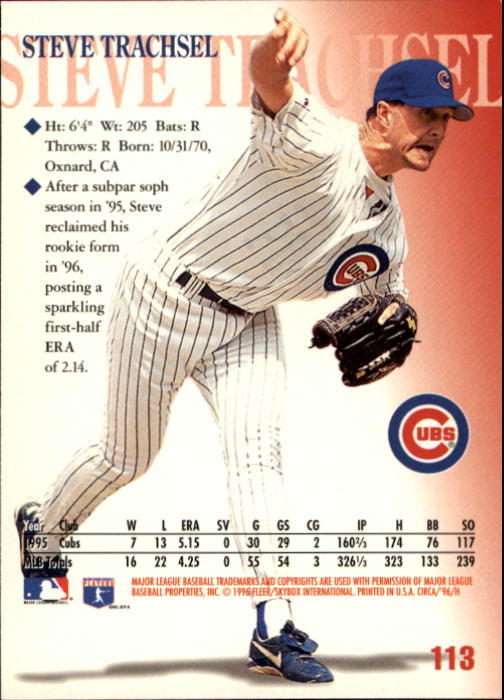 1996 Circa (Fleer/Skybox) Baseball "Main Set" Cards #1 to #200 Rookies and Vets - Picture 217 of 381
