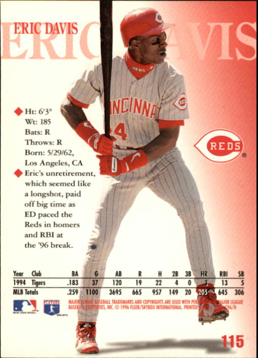 1996 Circa (Fleer/Skybox) Baseball "Main Set" Cards #1 to #200 Rookies and Vets - Picture 221 of 381