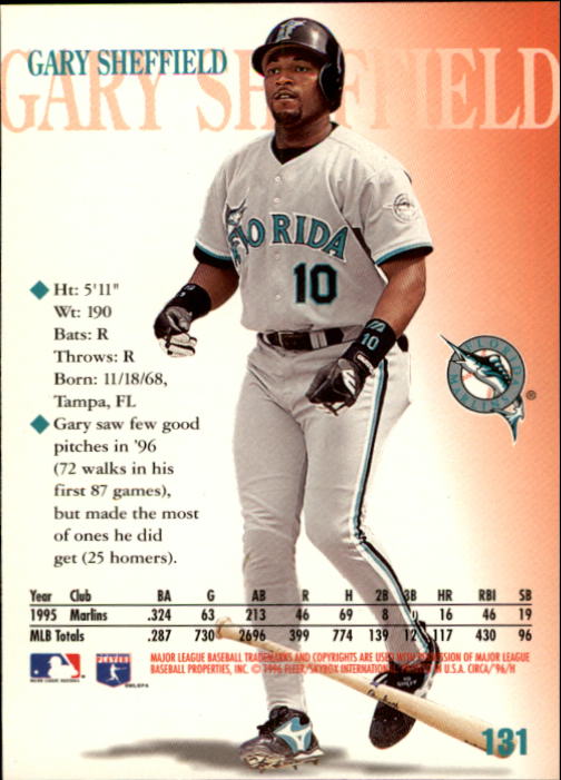 1996 Circa (Fleer/Skybox) Baseball "Main Set" Cards #1 to #200 Rookies and Vets - Picture 253 of 381